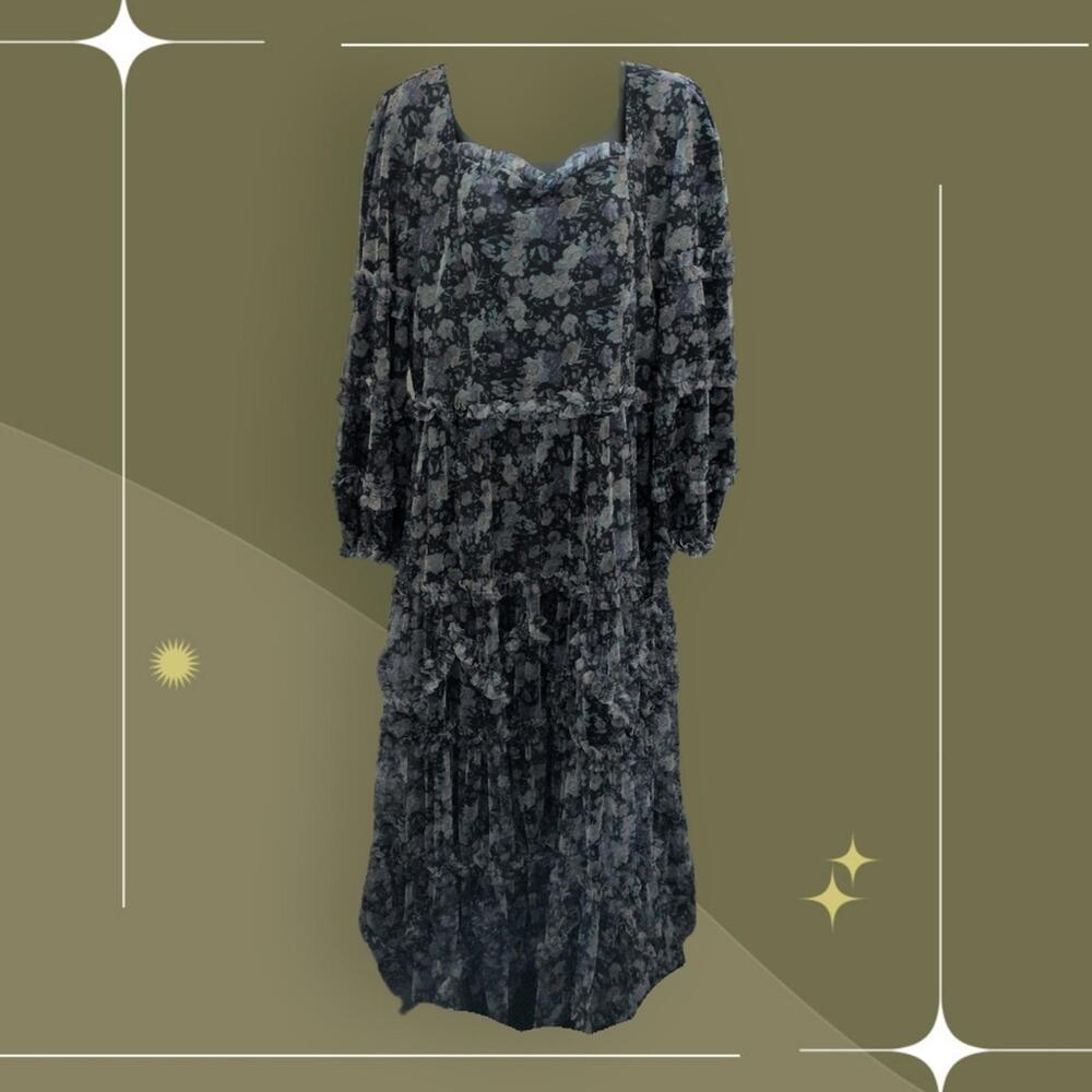 ✨ NWT Ivy City Co Catherine Dress In Dark Floral Size Extra Large